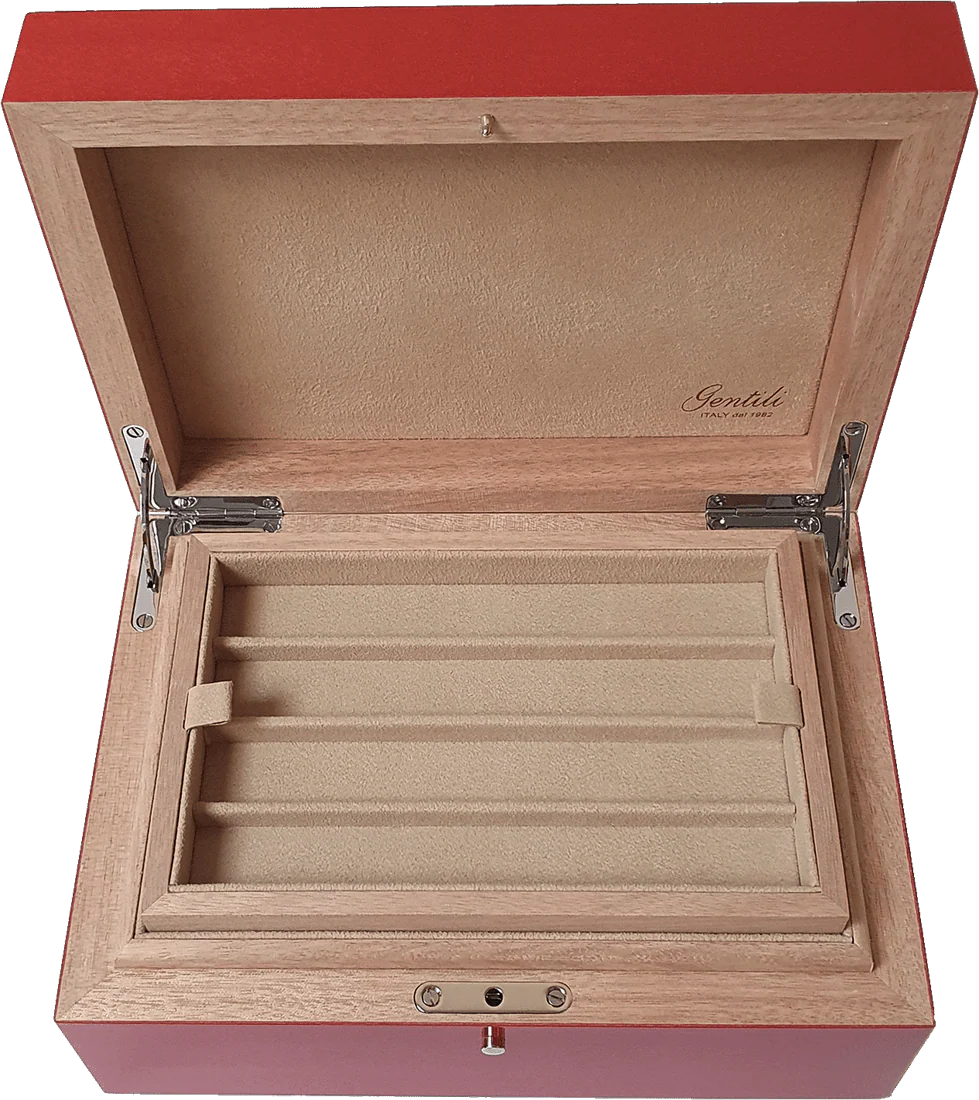 Gentili pen chest for 12 pens red laqcuered wood - Image 3
