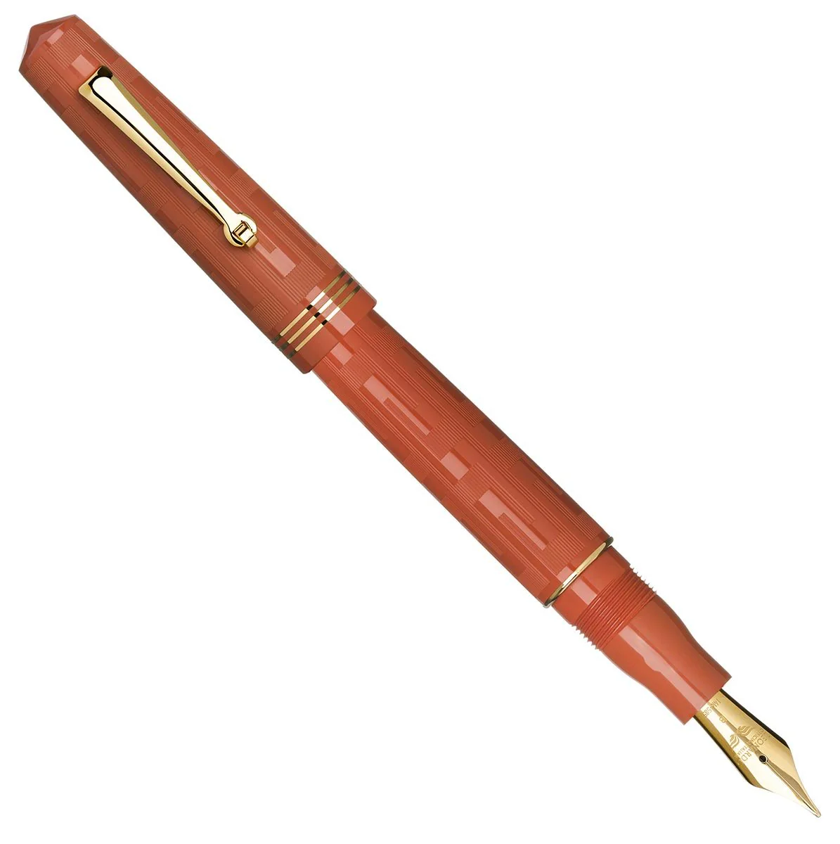 Leonardo Momento Zero Art Deco Orange ebonite fountain pen - Image 2