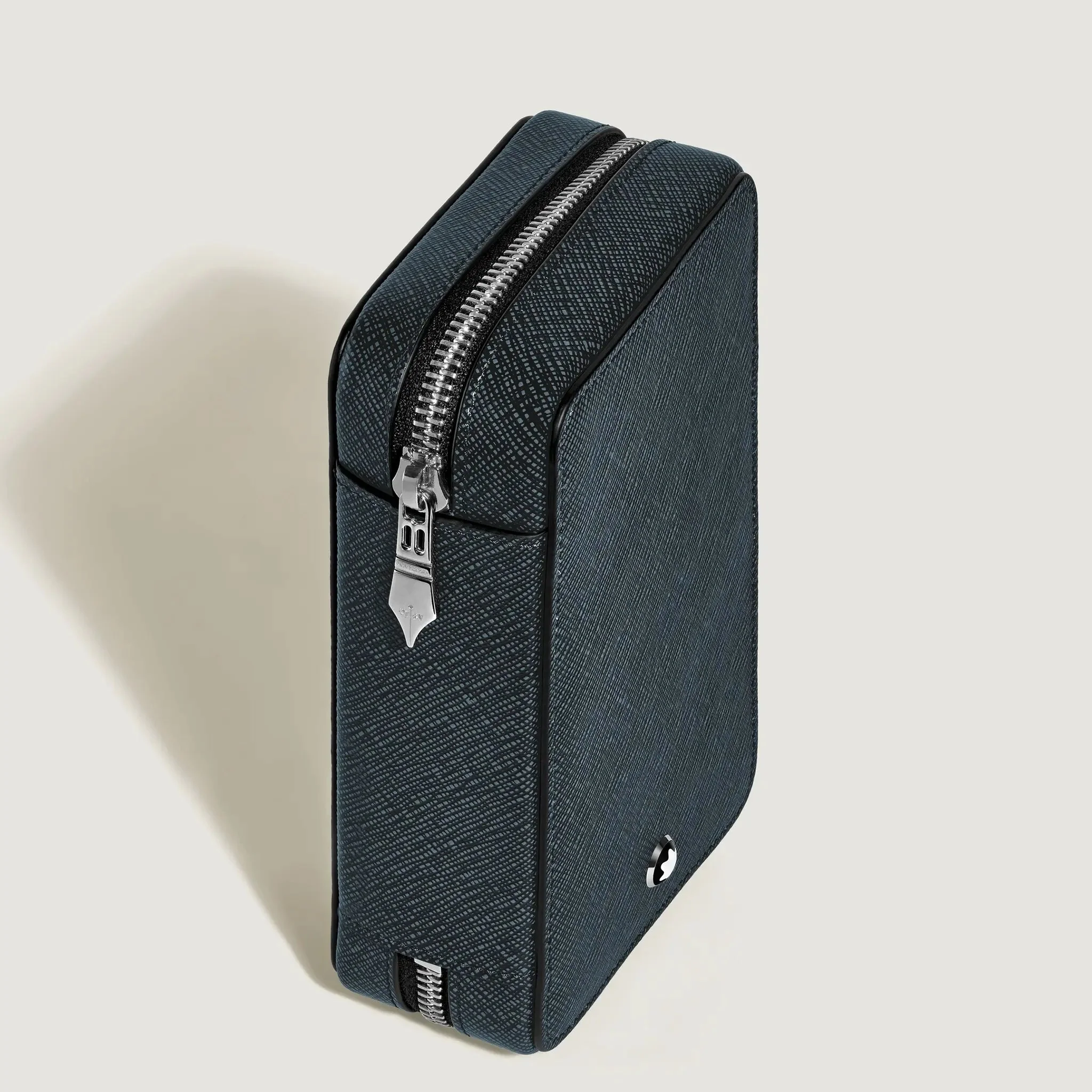 Montblanc Sartorial pen pouch 8 pens tweed blue leather - Image 2