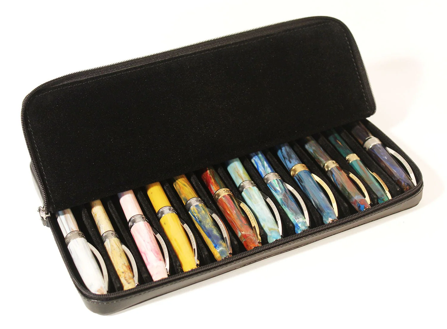 Visconti pen case for 12 pens, black leather - Image 3